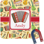 Vintage Musical Instruments Square Fridge Magnet (Personalized)