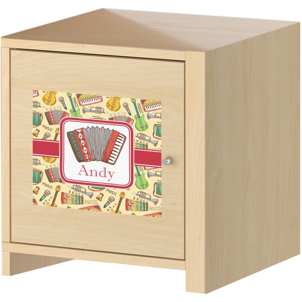 Vintage Musical Instruments Square Wall Decal on Wooden Cabinet