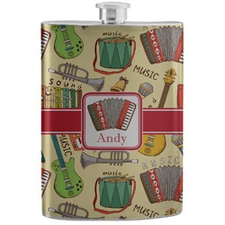Vintage Musical Instruments Stainless Steel Flask (Personalized)