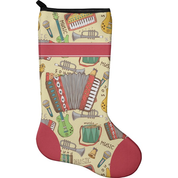 Custom Vintage Musical Instruments Holiday Stocking - Single-Sided - Neoprene