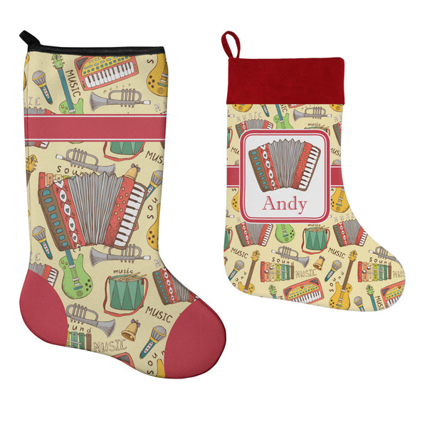 Vintage Musical Instruments Stockings - Side by Side compare