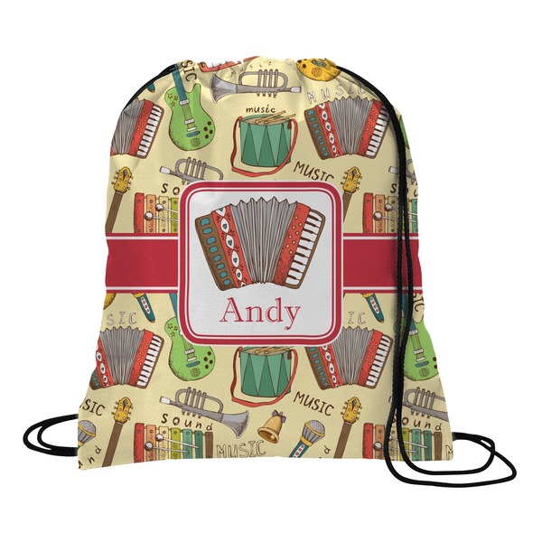 Custom Vintage Musical Instruments Drawstring Backpack (Personalized)