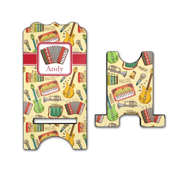 Vintage Musical Instruments Stylized Phone Stand - Front & Back - Large