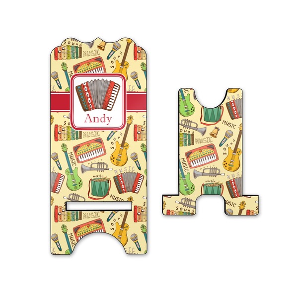 Vintage Musical Instruments Stylized Phone Stand - Front & Back - Small