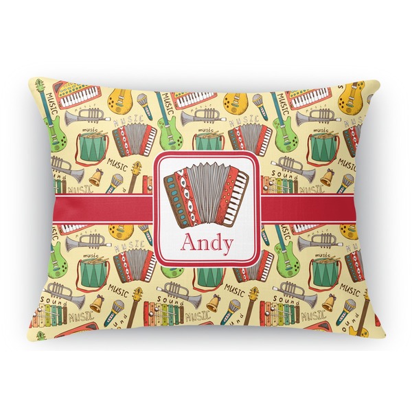 Custom Vintage Musical Instruments Rectangular Throw Pillow Case (Personalized)