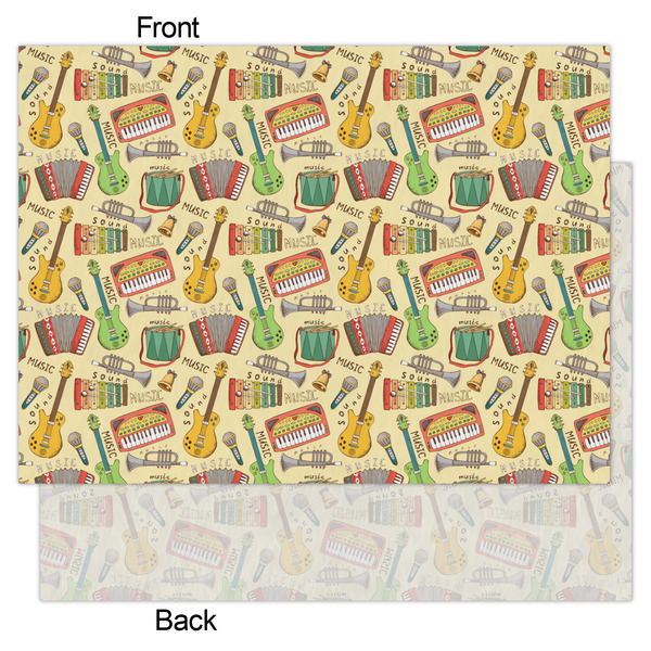 Vintage Musical Instruments Tissue Paper - Lightweight - Large - Front & Back