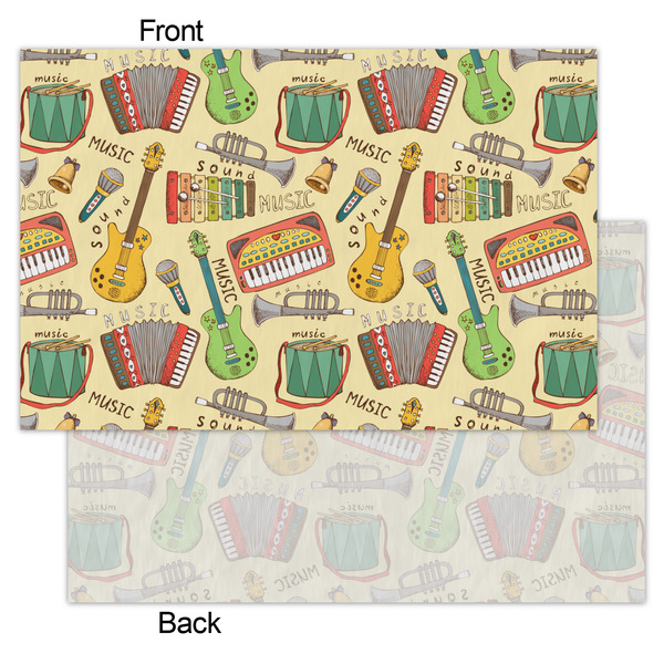 Vintage Musical Instruments Tissue Paper - Lightweight - Small - Front & Back