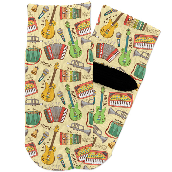 Custom Vintage Musical Instruments Toddler Ankle Socks