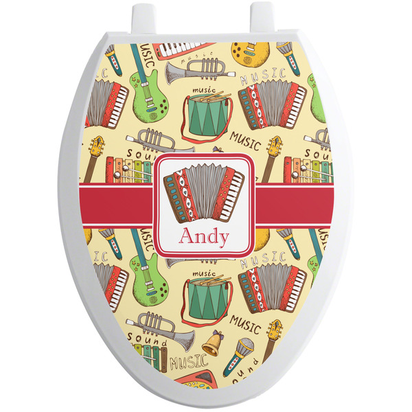 Vintage Musical Instruments Toilet Seat Decal (Personalized)