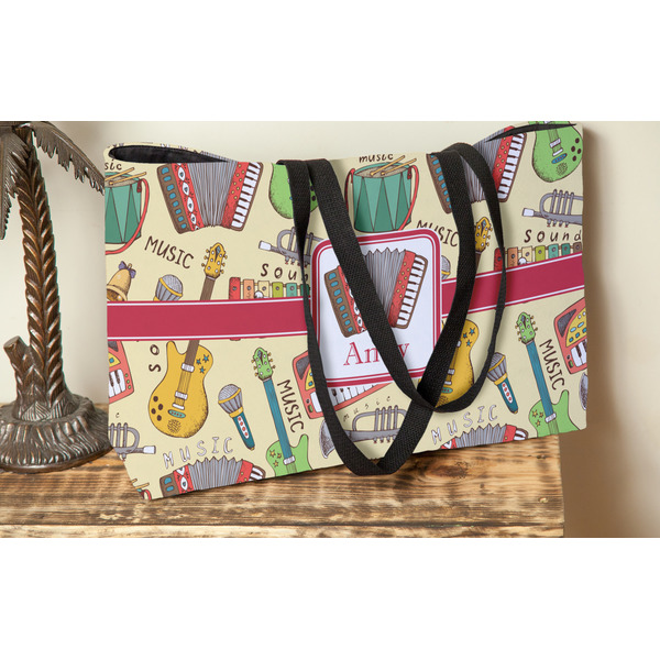Vintage Musical Instruments Tote w/Black Handles - Lifestyle View