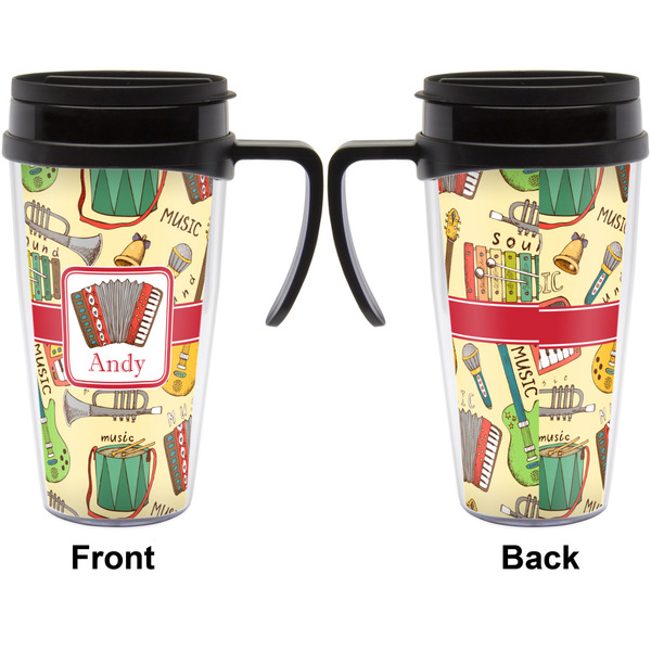 Vintage Musical Instruments Travel Mug with Black Handle - Approval