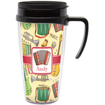 Vintage Musical Instruments Acrylic Travel Mug with Handle (Personalized)