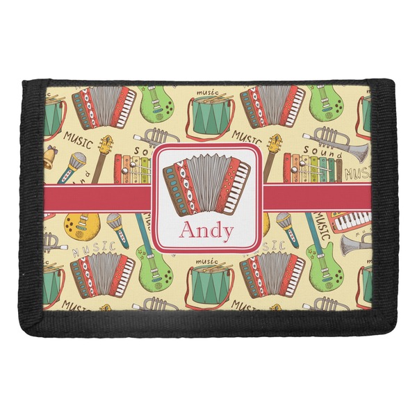 Custom Vintage Musical Instruments Trifold Wallet (Personalized)