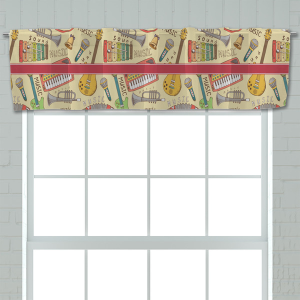 Vintage Musical Instruments Valance - Closeup on window