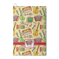 Vintage Musical Instruments Waffle Weave Golf Towel (Personalized)
