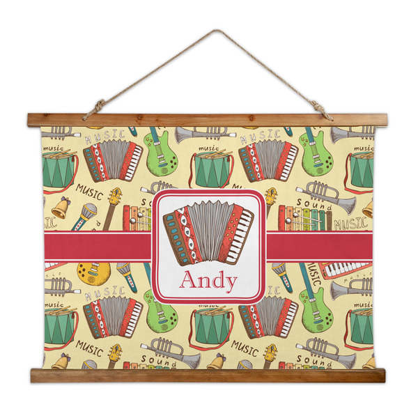Custom Vintage Musical Instruments Wall Hanging Tapestry - Wide (Personalized)