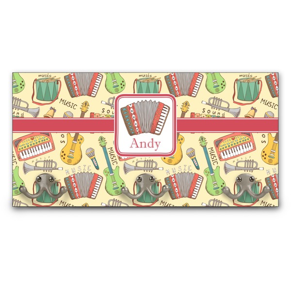 Custom Vintage Musical Instruments Wall Mounted Coat Rack (Personalized)