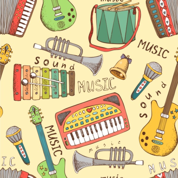 Custom Vintage Musical Instruments Wallpaper & Surface Covering (Peel & Stick 24"x 24" Sample)