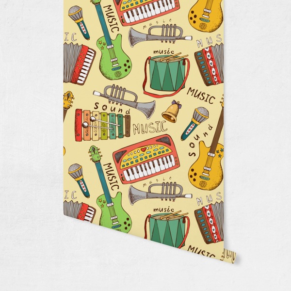 Vintage Musical Instruments Wallpaper on Wall