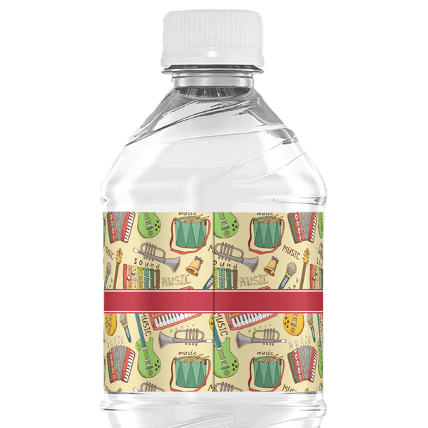 Vintage Musical Instruments Water Bottle Label - Back View