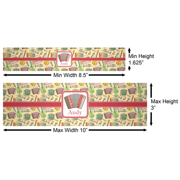 Vintage Musical Instruments Water Bottle Labels w/ Dimensions