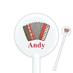 Vintage Musical Instruments 5.5" Round Plastic Stir Sticks - White - Double Sided (Personalized)