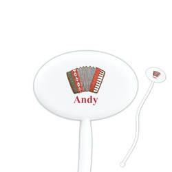 Vintage Musical Instruments 7" Oval Plastic Stir Sticks - White - Double Sided (Personalized)