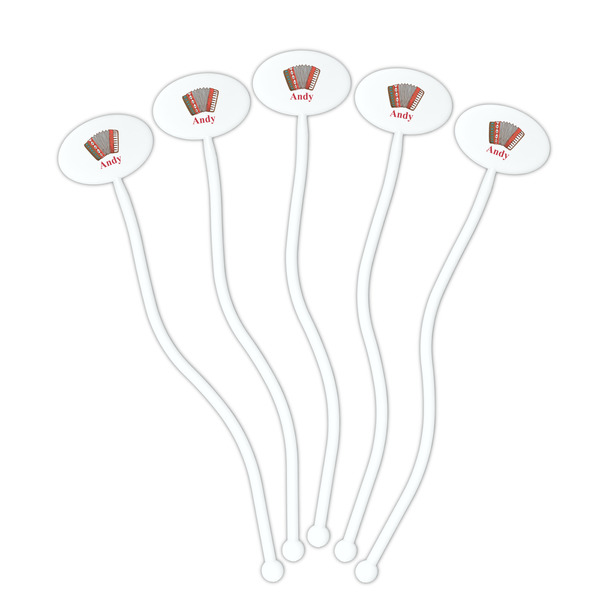 Vintage Musical Instruments White Plastic 7" Stir Stick - Oval - Fan