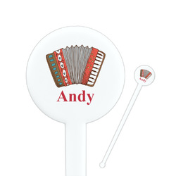 Vintage Musical Instruments 7" Round Plastic Stir Sticks - White - Double Sided (Personalized)