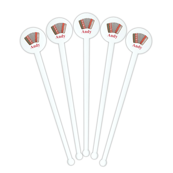 Vintage Musical Instruments White Plastic 7" Stir Stick - Round - Fan View