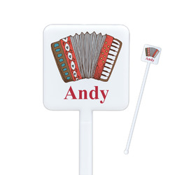 Vintage Musical Instruments Square Plastic Stir Sticks - Double Sided (Personalized)