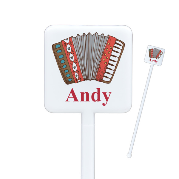 Custom Vintage Musical Instruments Square Plastic Stir Sticks - Double Sided (Personalized)