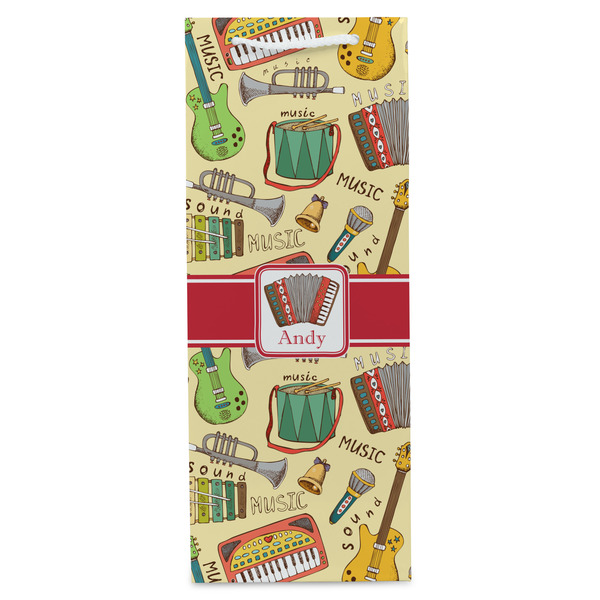 Vintage Musical Instruments Wine Gift Bag - Gloss - Front