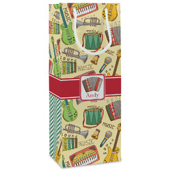 Vintage Musical Instruments Wine Gift Bags - Gloss (Personalized)