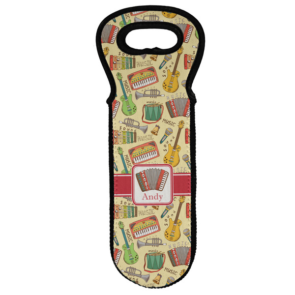 Custom Vintage Musical Instruments Wine Tote Bag (Personalized)