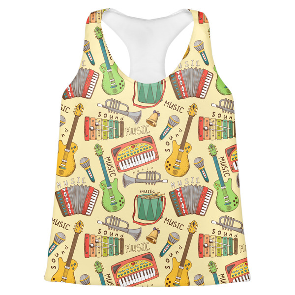 Custom Vintage Musical Instruments Womens Racerback Tank Top - X Large