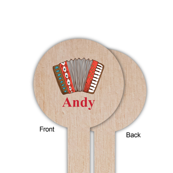 Vintage Musical Instruments Wooden 6" Food Pick - Round - Single Sided - Front & Back