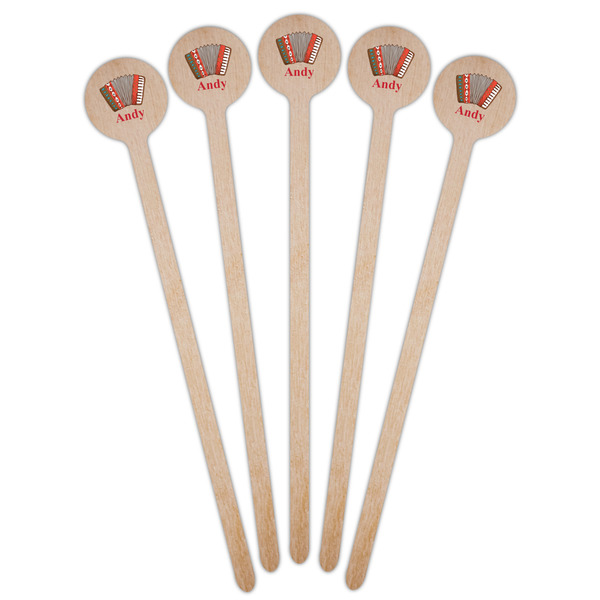 Vintage Musical Instruments Wooden 6" Stir Stick - Round - Fan View