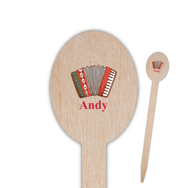 Custom Vintage Musical Instruments Oval Wooden Food Picks (Personalized)