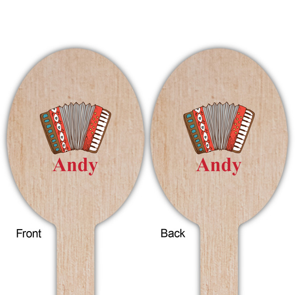 Vintage Musical Instruments Wooden Food Pick - Oval - Double Sided - Front & Back