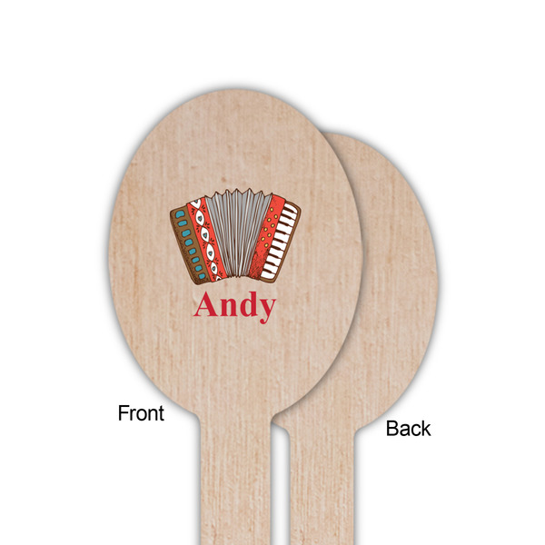 Vintage Musical Instruments Wooden Food Pick - Oval - Single Sided - Front & Back