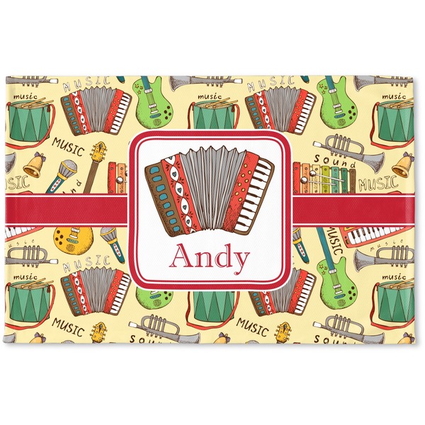 Custom Vintage Musical Instruments Woven Mat (Personalized)