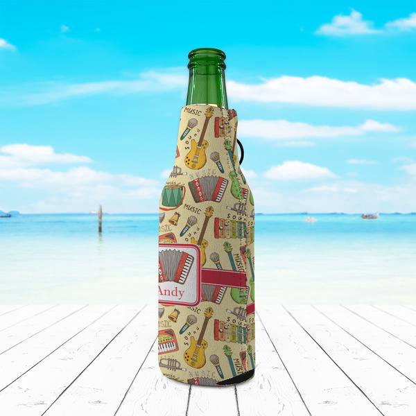 Vintage Musical Instruments Zipper Bottle Cooler - LIFESTYLE
