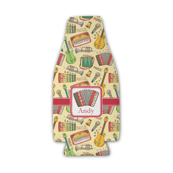 Vintage Musical Instruments Zipper Bottle Cooler - Set of 4 - FRONT
