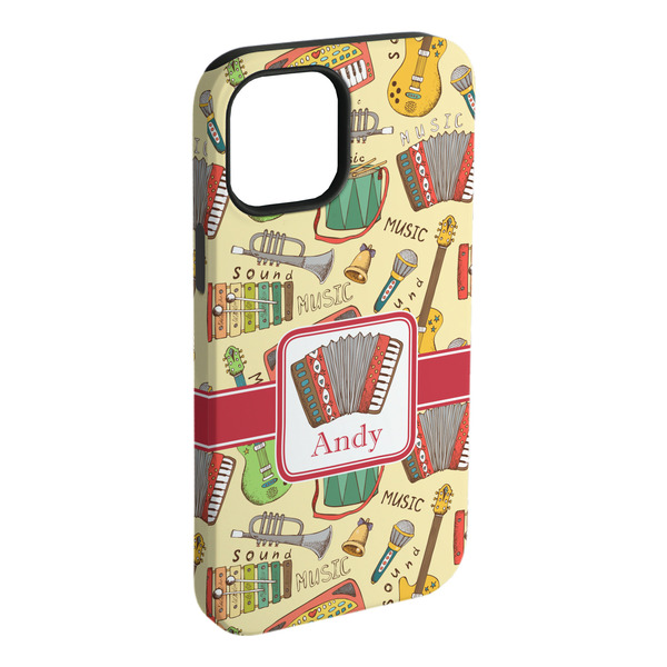 Custom Vintage Musical Instruments iPhone Case - Rubber Lined - iPhone 15 Plus (Personalized)