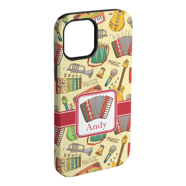 Custom Vintage Musical Instruments iPhone Case - Rubber Lined (Personalized)