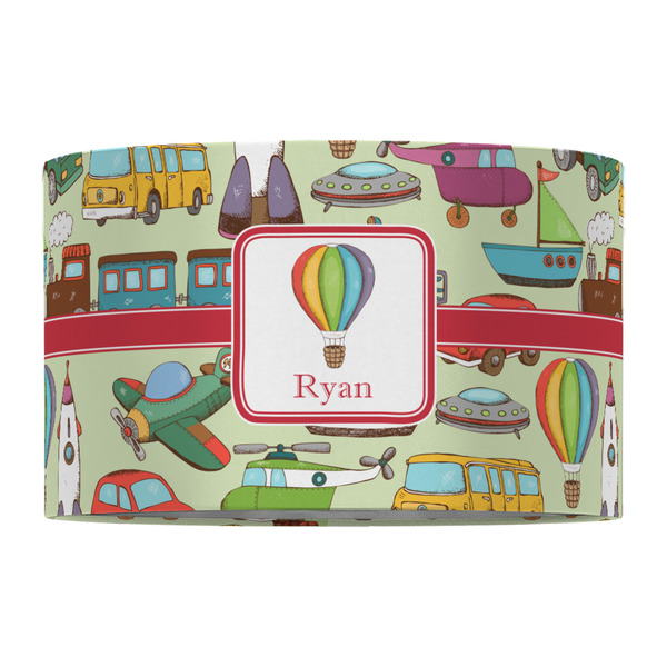 Vintage Transportation 12" Drum Lampshade - FRONT (Fabric)