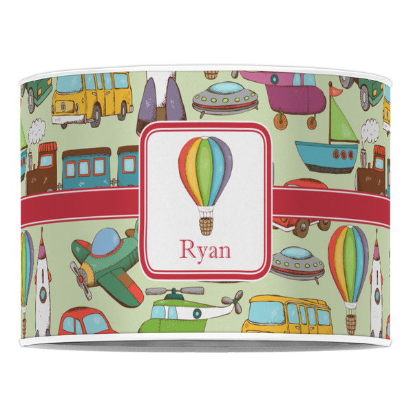 Vintage Transportation 16" Drum Lampshade - FRONT (Poly Film)