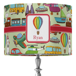 Vintage Transportation 16" Drum Lamp Shade - Fabric (Personalized)