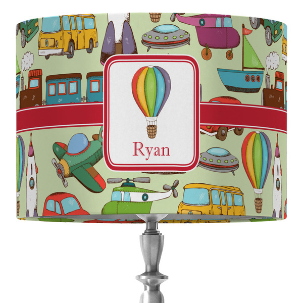 Custom Vintage Transportation 16" Drum Lamp Shade - Fabric (Personalized)